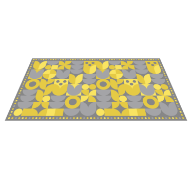 Gult geometriskt mönster Vinylmatta geometrisk - Tenstickers