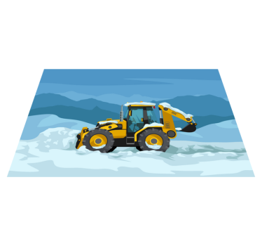 Gul traktor realistisk barn vinyl matta - Tenstickers