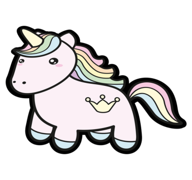 Anime tecknad unicorn vinyl matta - Tenstickers