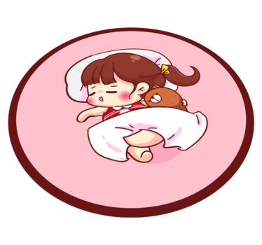 Sovande anime flicka barn vinyl matta - Tenstickers