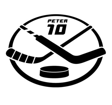 Personlig ishockey text vinyl matta - Tenstickers