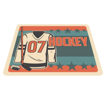 Ishockey med spelare och stjärnor vinylmatta - Tenstickers