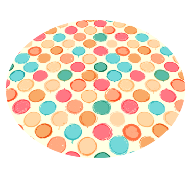 Färgstänk & geometriska mattor med prickar - Tenstickers