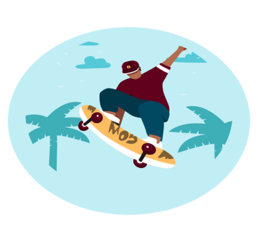 Vända skateboard tonårsmattor för sovrum - Tenstickers