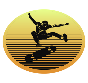 Skateboard silhuett tonårsmattor för sovrum - Tenstickers