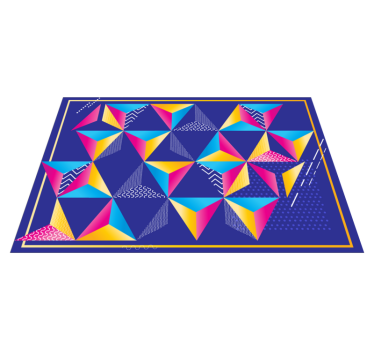 Trianglar med olika texturer geometriska mattor - Tenstickers