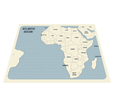 Kartkort av africa vinyl map matta - Tenstickers