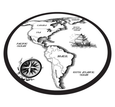 Amerikansk kontinent vinyl karta matta - Tenstickers