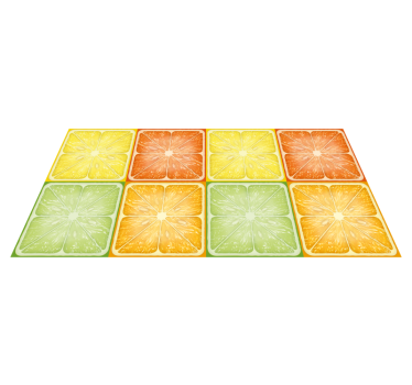 Färgglada citrus textur köksgolv - Tenstickers