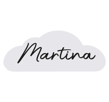 Grå moln med namn personlig vinyl matta - Tenstickers