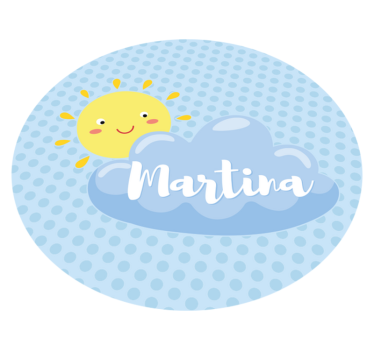 Sol och moln med namn Andra Vinylmattor - Tenstickers