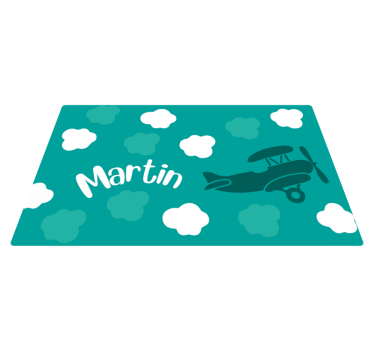 Moln och flygplan med namn Andra Vinylmattor - Tenstickers