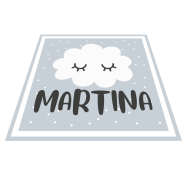 Prickigt moln med namn personlig vinylmatta - Tenstickers