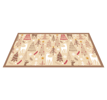 Hjort jul mönster djurmatta - Tenstickers
