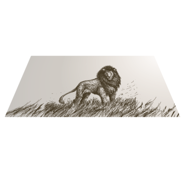 Realistisk lejon djurmatta - Tenstickers