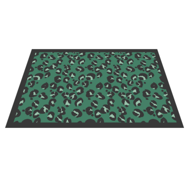 Salvia grönt leopardtryck djurmatta - Tenstickers