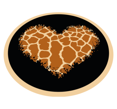 Giraff tryck hjärta djur tryck matta - Tenstickers