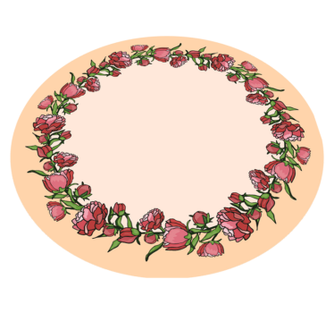 Blommig cirkulär accent Vinylmatta blommor och växter - Tenstickers