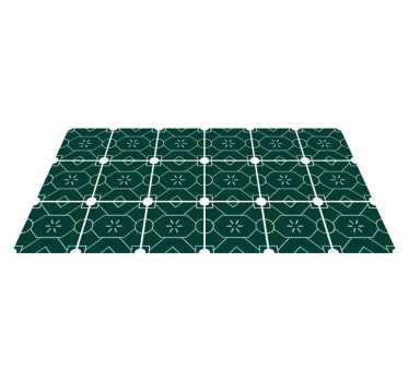Geometriskt grönt arrangemang Vinylmatta kakeleffekt - Tenstickers