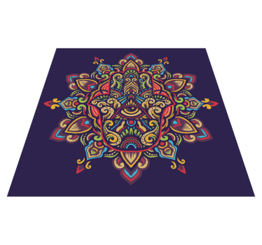 Blå bakgrundsdesign Vinylmatta Mandala - Tenstickers