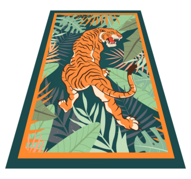 Vild tigerillustration Vinylmatta djur - Tenstickers
