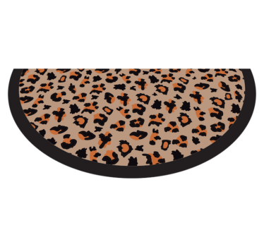 Halv rund leopardmatta djurmatta - Tenstickers