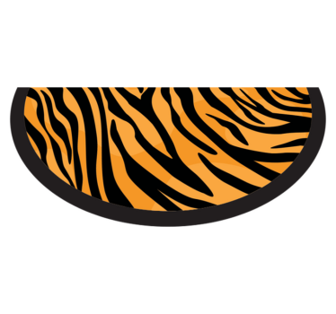 Halv rund tiger matta djur tryck matta - Tenstickers