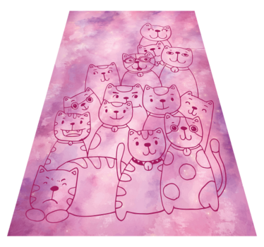 Lekfull kattsamling Andra Vinylmattor - Tenstickers