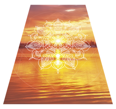 Ljus orange design Vinylmatta Mandala - Tenstickers