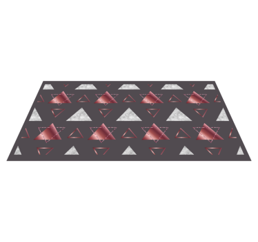 Rosa och grå trianglar Vinylmatta geometrisk - Tenstickers
