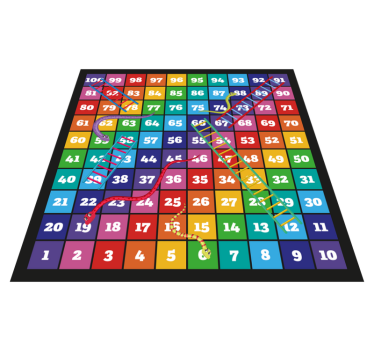 Regnbåge ormar och stegar spel vinyl matta - Tenstickers