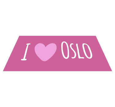 Jag älskar oslo rosa hjärta nordiska mattor - Tenstickers