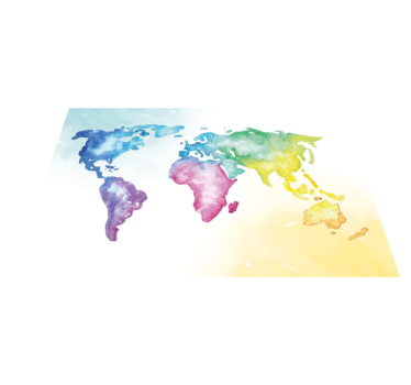 Livfull global karta Vinylmatta Världskarta - Tenstickers