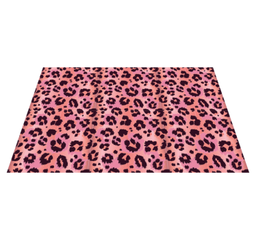 Rosa leopard djur tryck matta - Tenstickers