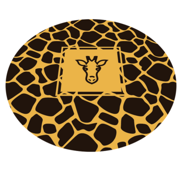 Giraff tryck djur matta - Tenstickers