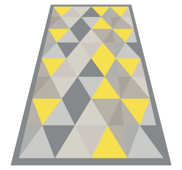 Grå och gula trianglar Vinylmatta geometrisk - Tenstickers