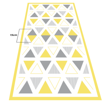 Gult triangelmönster Vinylmatta geometrisk - Tenstickers