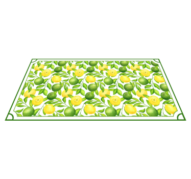 Citroner och limefrukter ram vinyl matta - Tenstickers
