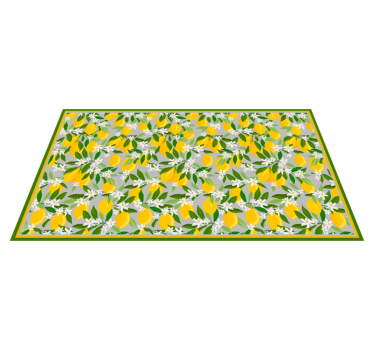 Citron träd ram blommig vinyl matta - Tenstickers