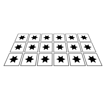 Vit stjärna svart kakel effekt vinyl matta - Tenstickers