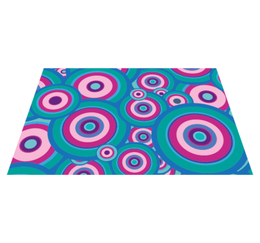 Ljusa 70-talets cirklar geometriska mattor - Tenstickers