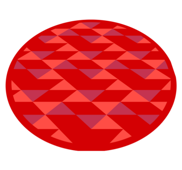 Röd triangelmönster Vinylmatta geometrisk - Tenstickers