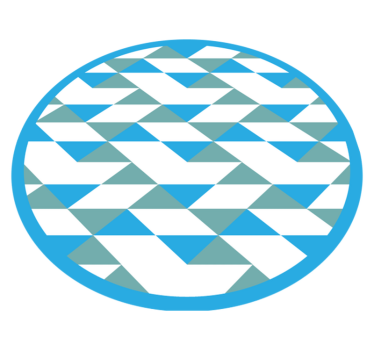 Blå och gröna element Vinylmatta geometrisk - Tenstickers