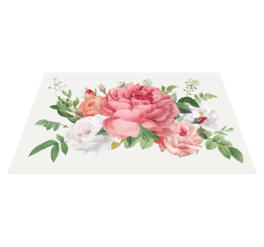 Blommor och rosor blomma vinyl matta - Tenstickers