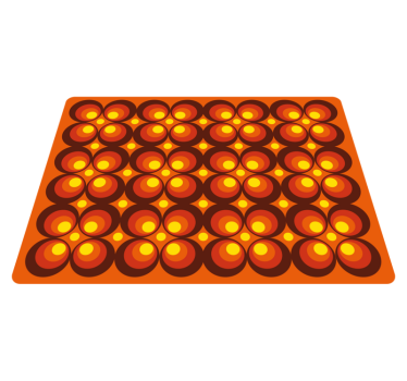 70-tal popgula cirklar retro matta - Tenstickers