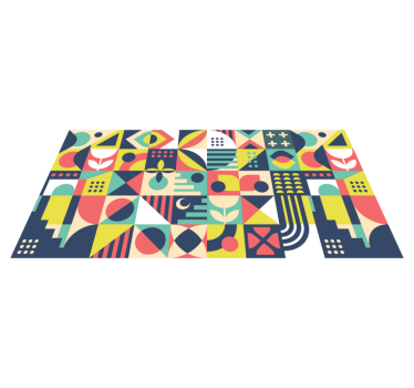 Livfulla former Vinylmatta geometrisk - Tenstickers