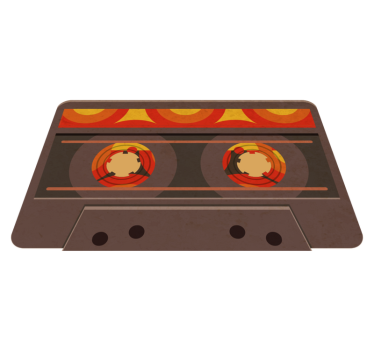 70-tal kassett retro matta - Tenstickers