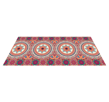 Färgglada mandala patchwork kakel matta - Tenstickers