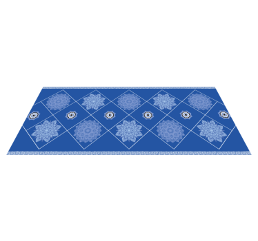 Blå mandalas lapptäcke kakel matta - Tenstickers