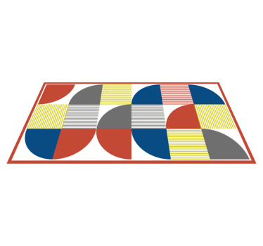 Livfulla abstrakta figurer Vinylmatta geometrisk - Tenstickers